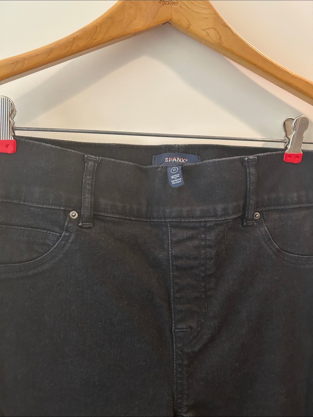 SPANX Wide elastic waistband Flare stretchy PullOn black Denim Jeans size 1X